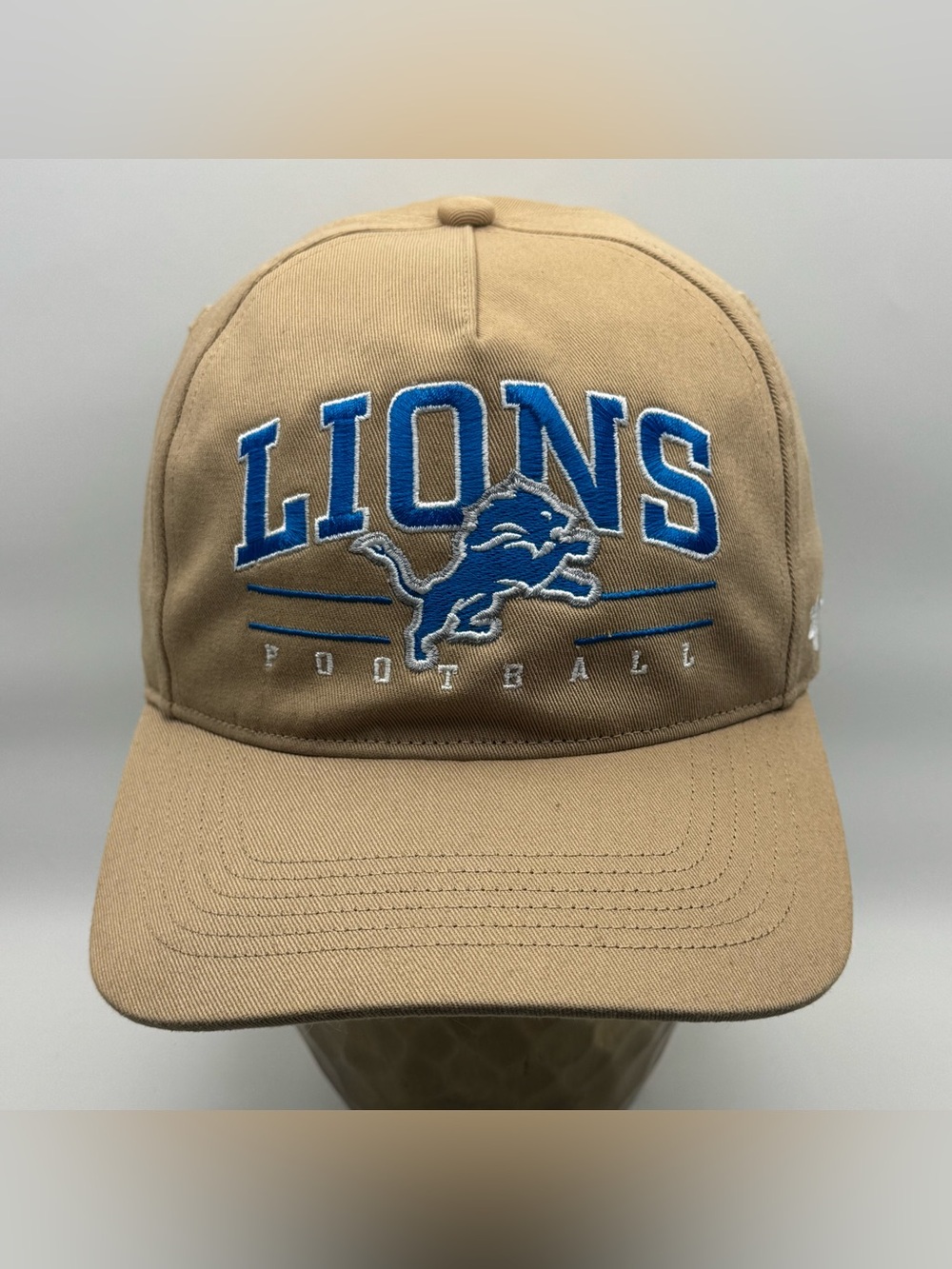 Detroit Lions Team Logo '47 BrandKhaki Tan Brown Hitch Snapback Hat OSFA